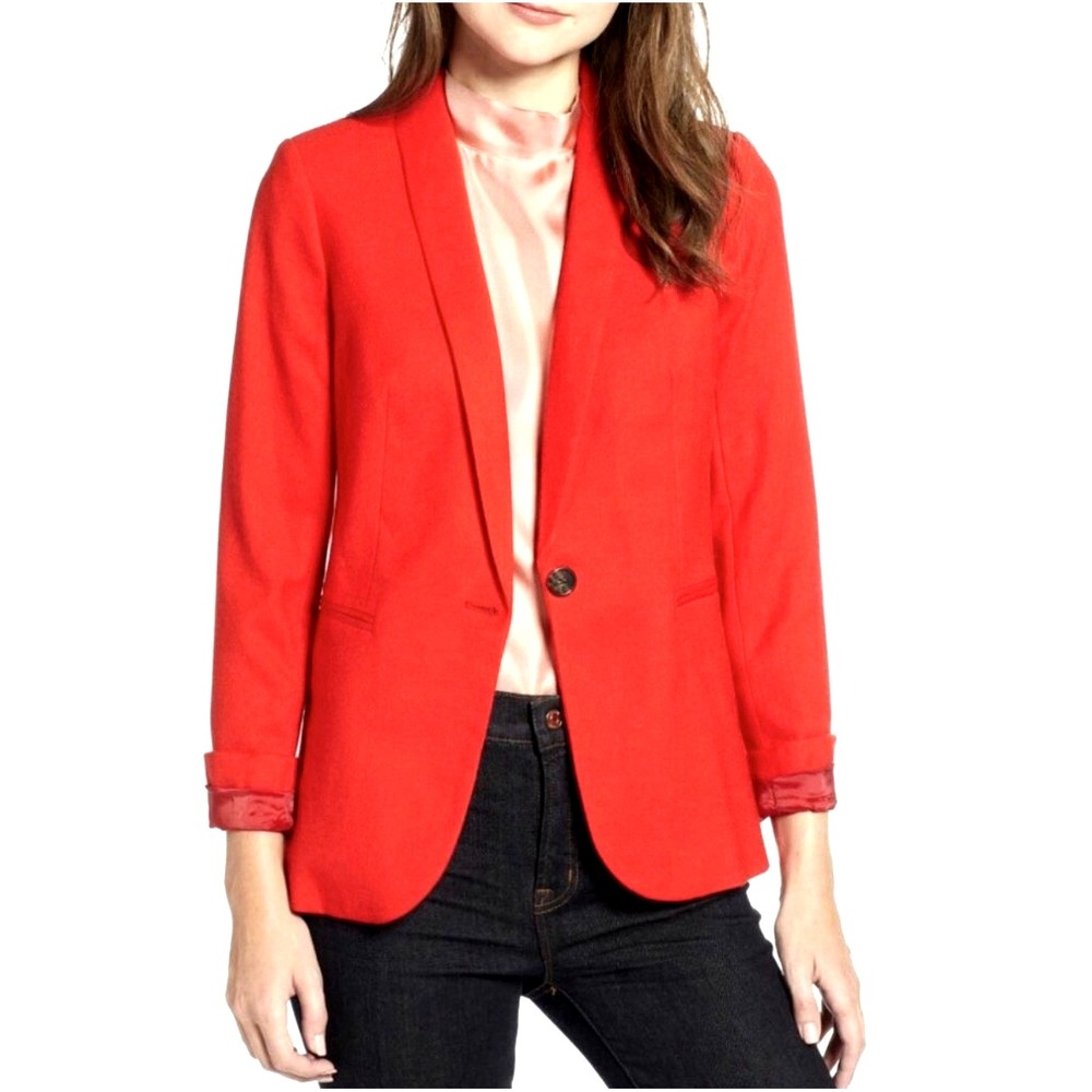 NEW! J.CREW Parke Wool Blend Blazer Jacket Red SZ 20